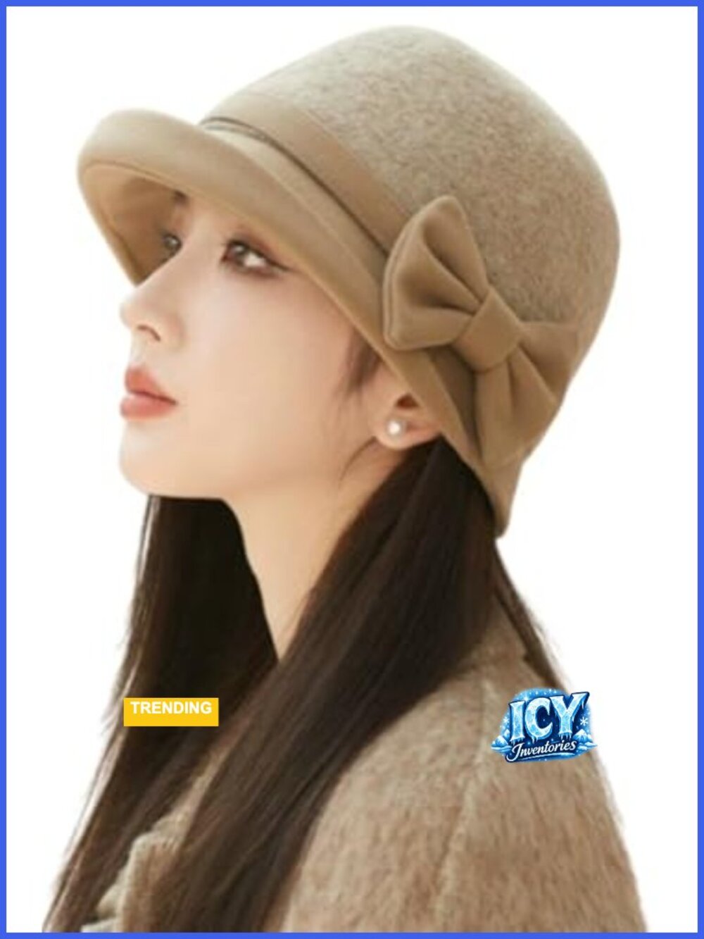 Wool Blend Felt Fedora Hat Retro Cloche with Bow